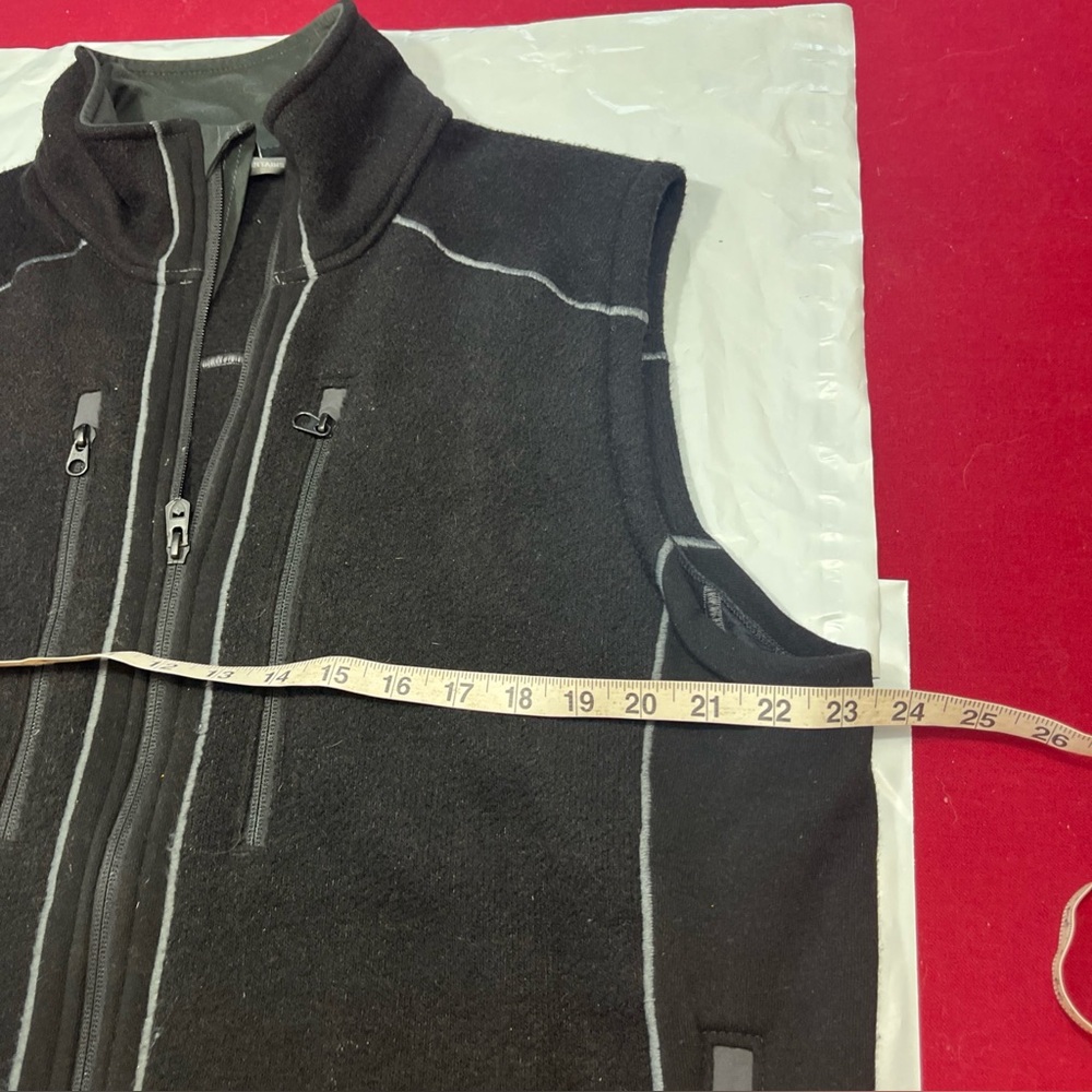 Kuhl BLACK FLEECE Knit VEST Full Zip Front Big Pockets Men’s XL Rayon Polyester - Picture 9 of 16